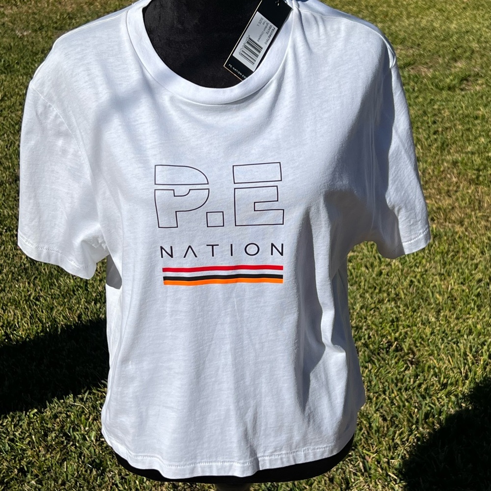P.E Nation White Ignition Cropped Tee